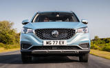 MG ZS EV on the road nose