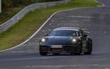 Porsche 911 hybrid prototype cornering at nurburgring
