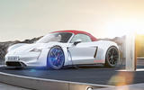 Electric Porsche Boxster render - roof up 
