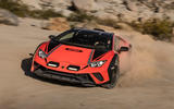 Lamborghini Huracan Sterrato driving offroad front 3 4