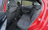 The rear seats in the Mazda 2