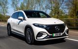 Mercedes EQS SUV front three quarter first drive