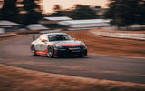 Porsche 911 GT3 Carrera Cup racer on the hill