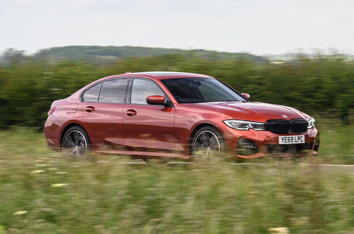 BMW 3 Series 330e 2020 road test review - hero front