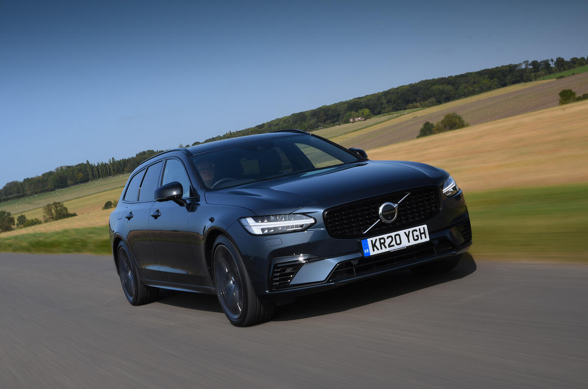 Volvo V90 T6 Recharge PHEV 2020 road test review - hero front