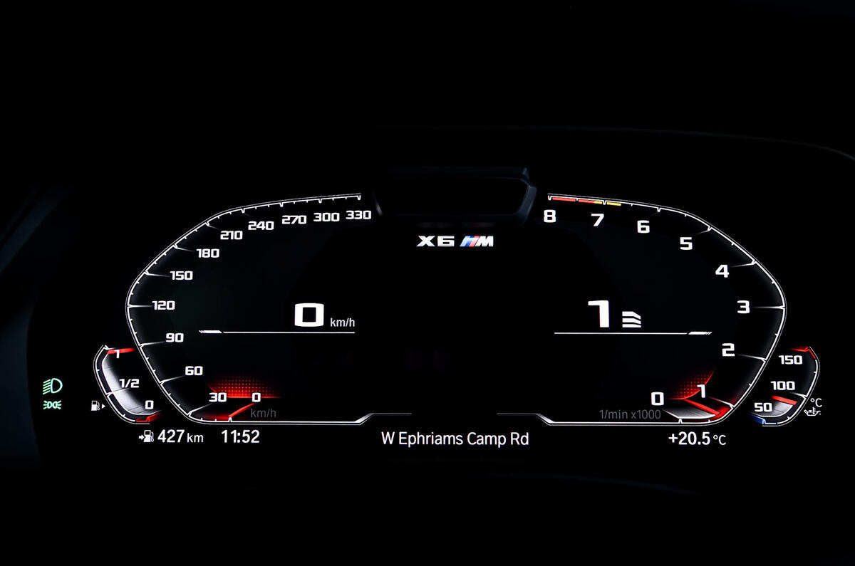 BMW X6 M Competition 2020 road test review - instruments