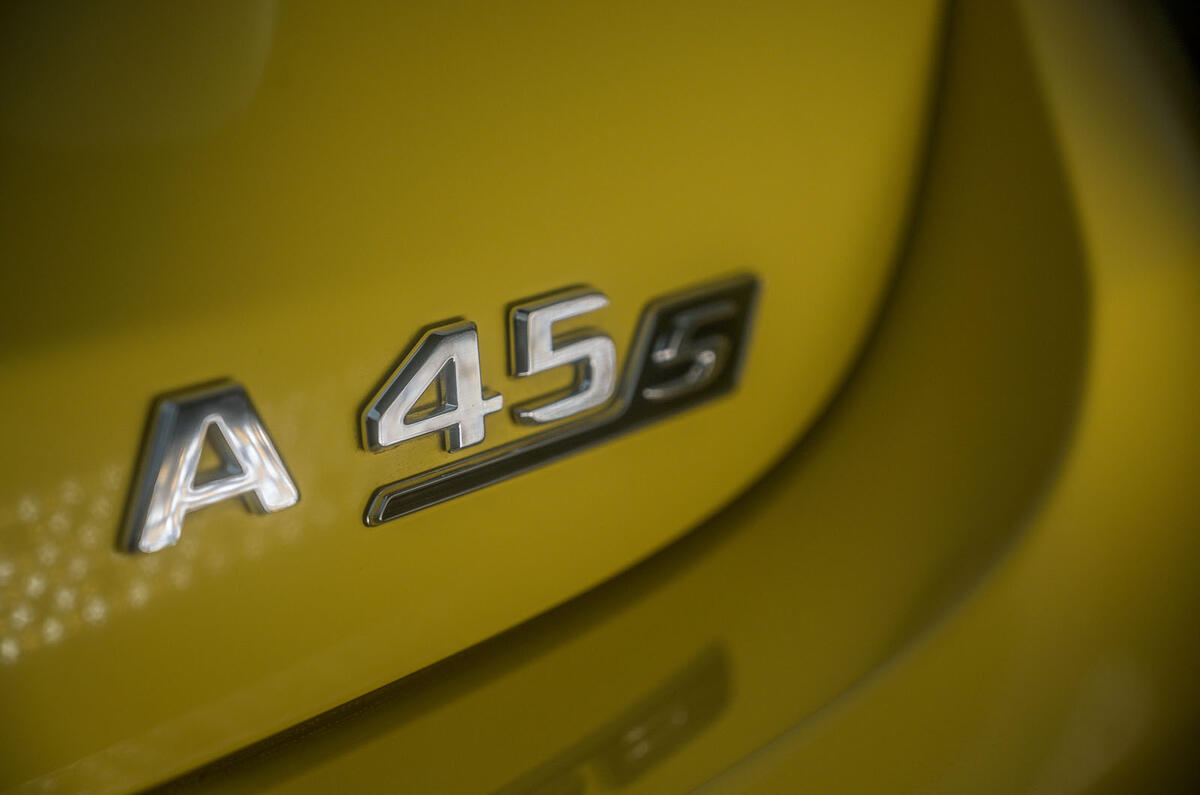 Mercedes-AMG A45 S 4Matic+ 2020 road test review - rear badge