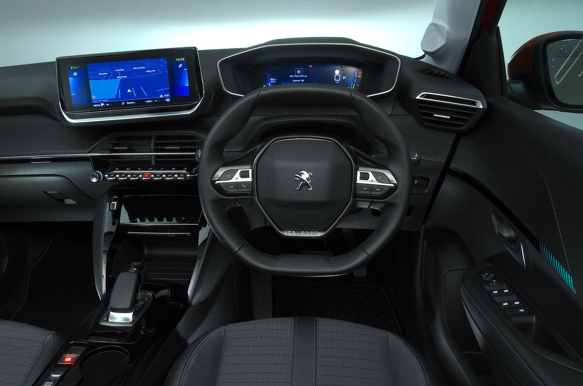 Peugeot e-208 2020 road test review - dashboard