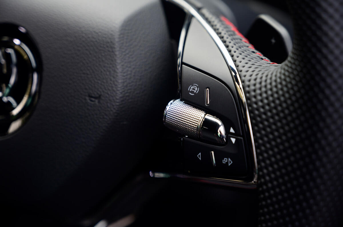 10 Skoda Octavia vRS TDI 2021 road test review steering wheel