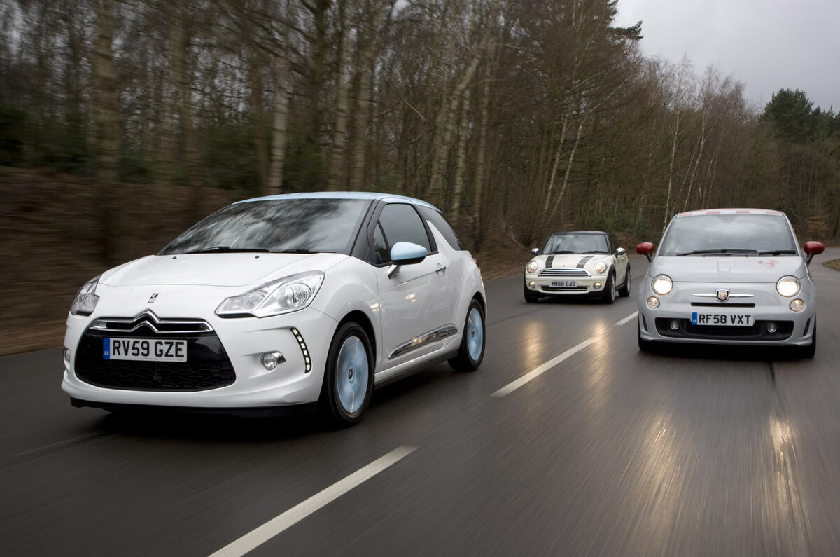 Citroen DS3 vs Mini Cooper vs Fiat 500