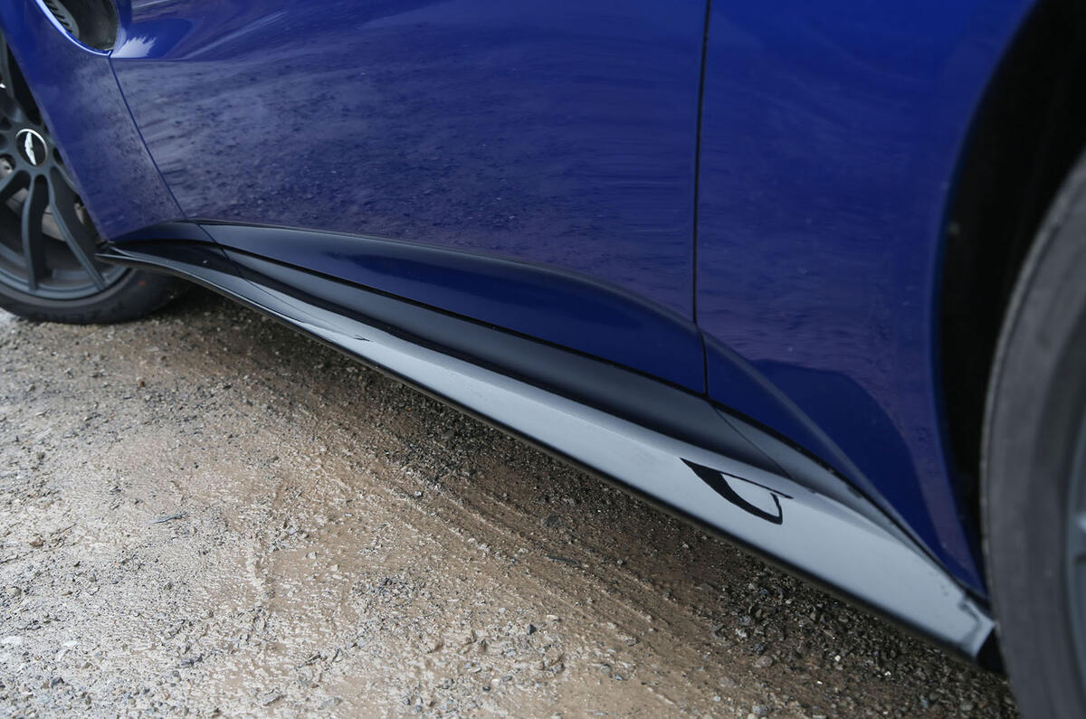 Aston Martin Vantage 2018 review side skirts