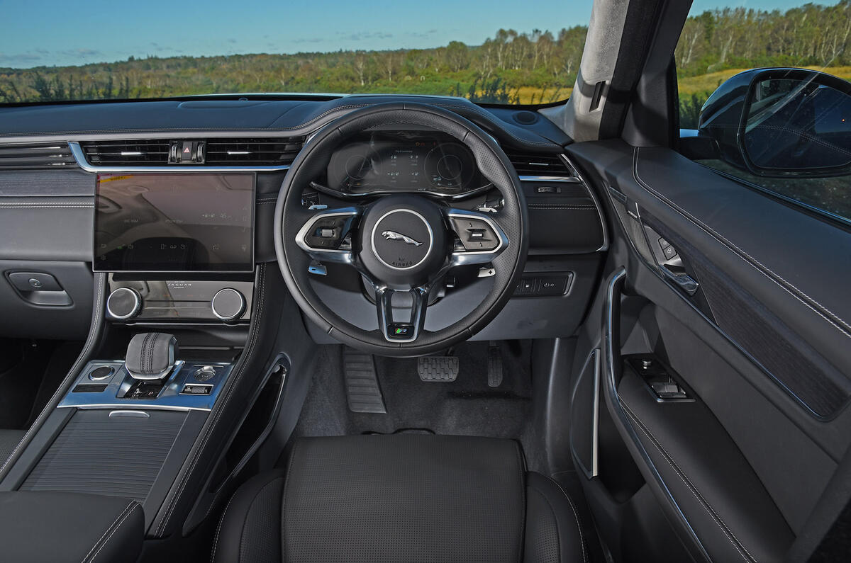 11 Jaguar F Pace P400e 2021 road test review dashboard