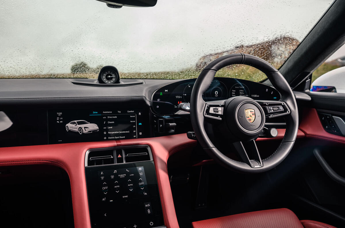 Porsche Taycan 2020 road test review - steering wheel