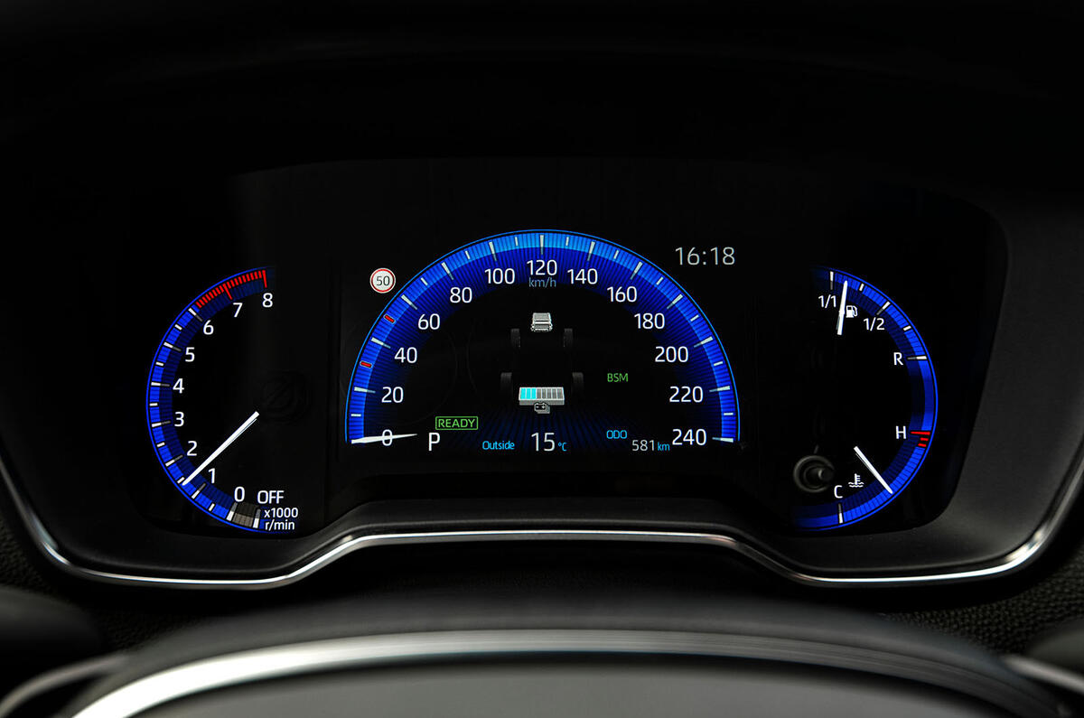 Toyota Corolla hybrid hatchback 2019 road test review - instruments