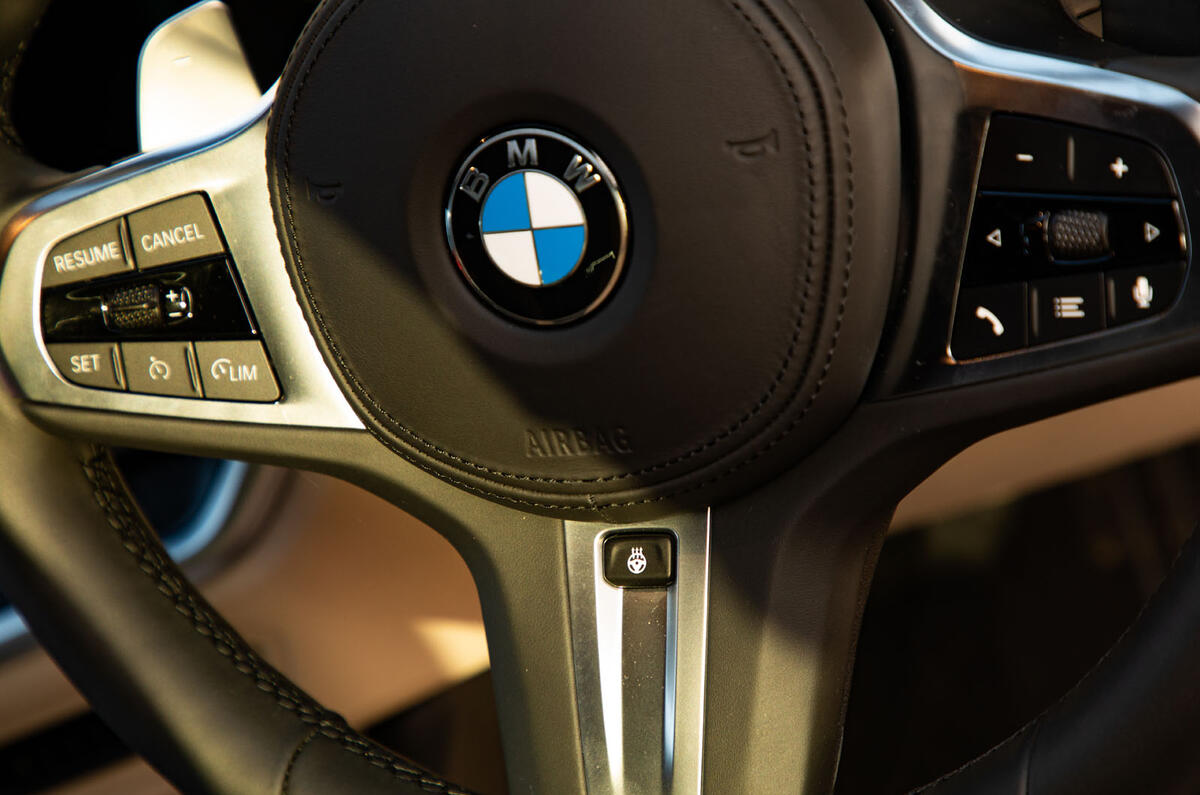 BMW 3 Series Touring 2020 road test review - steering wheel