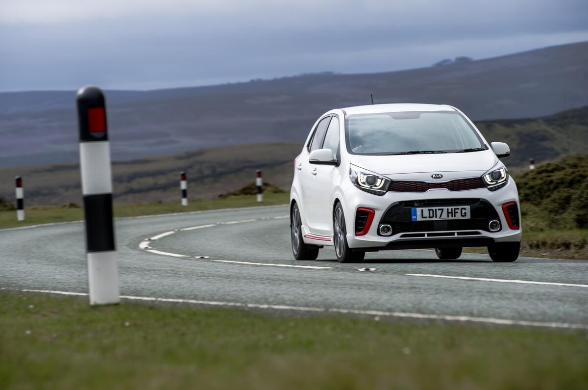 Kia Picanto review cornering front