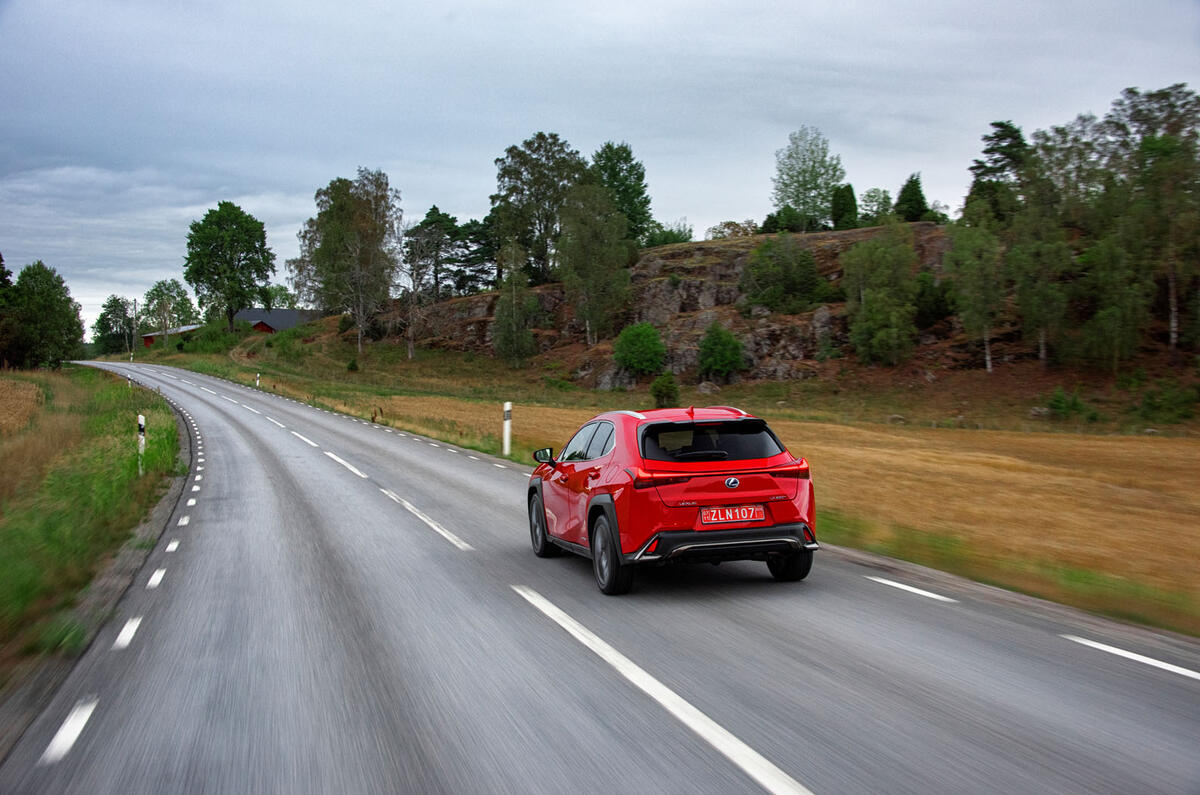 Lexus UX 2018 road test review - on the road rear