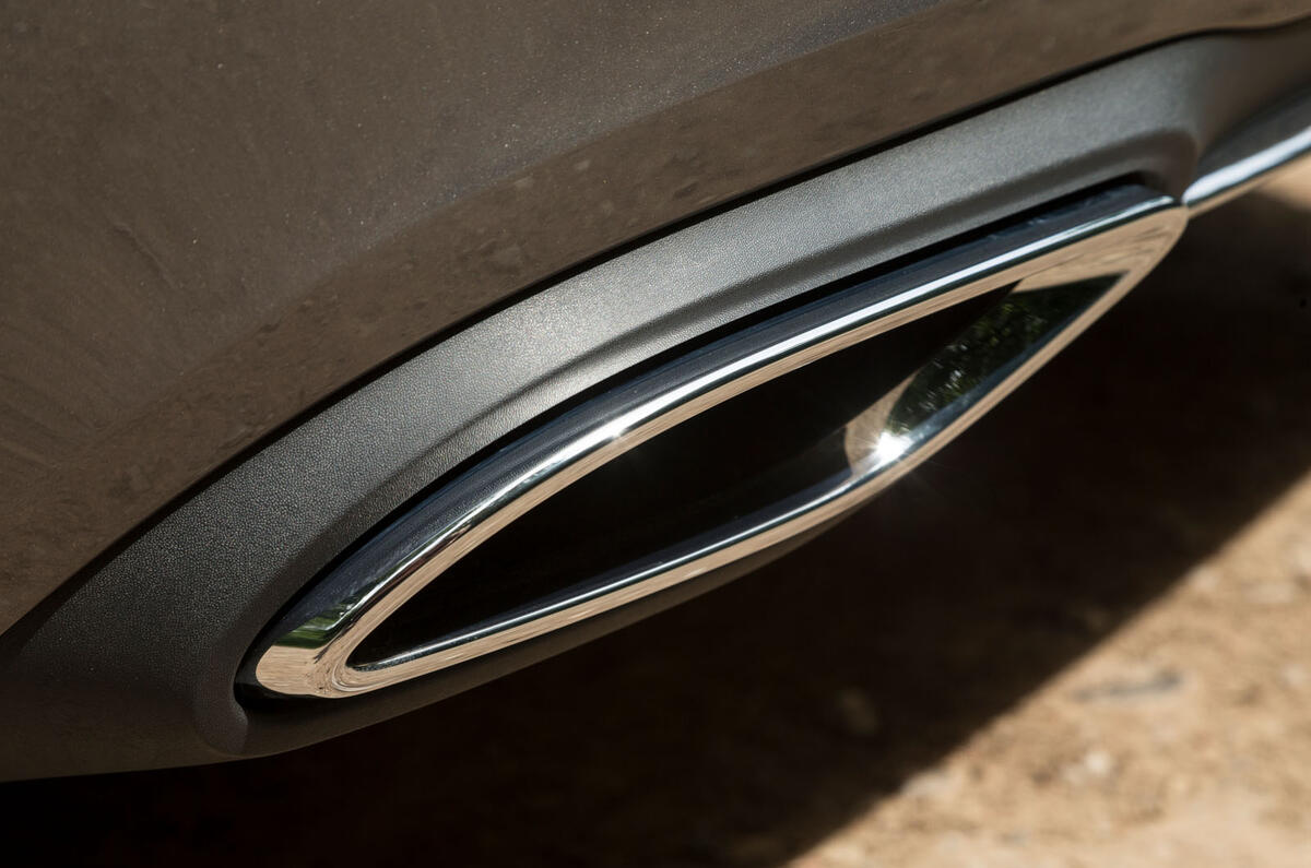 Mercedes-Benz A-Class 2018 road test review exhaust detail