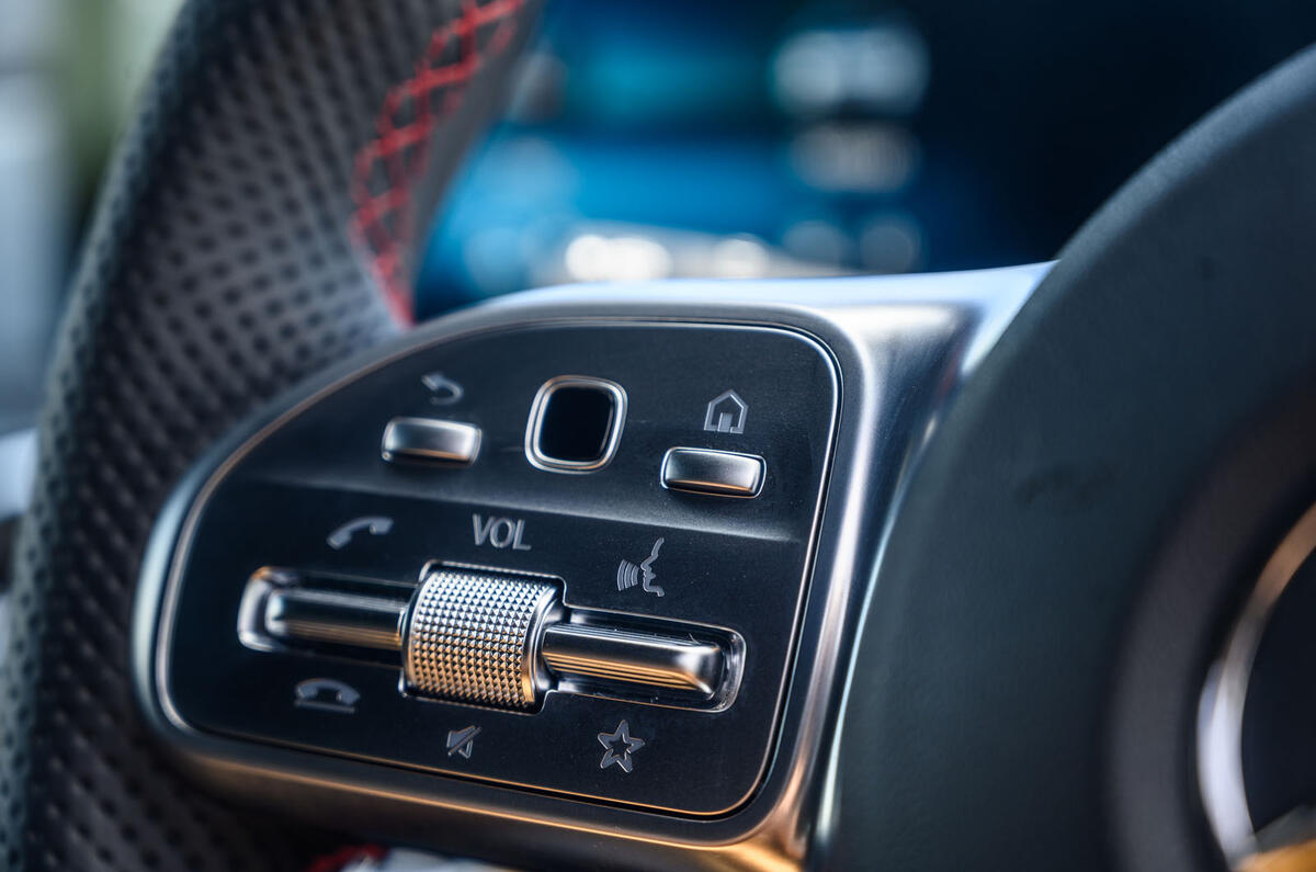 Mercedes-Benz A250e road test review - steering wheel buttons