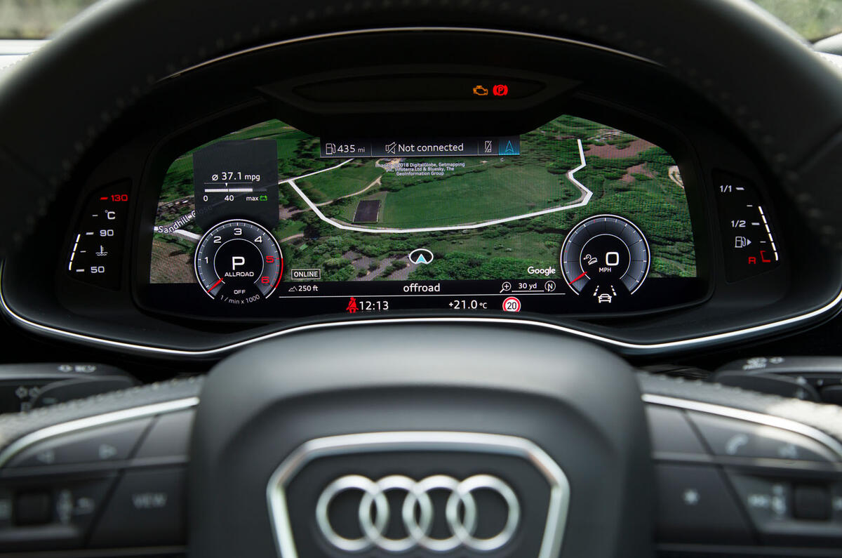 Audi Q8 50 TDI Quattro S Line 2018 road test review - instrument cluster
