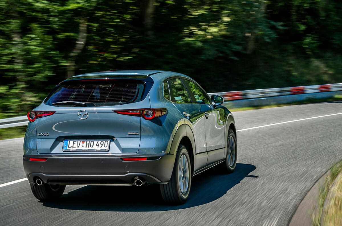 Mazda CX-30 2019 road test review - cornering rear