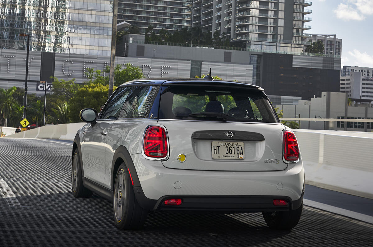 Mini Electric 2020 road test review - on the road rear
