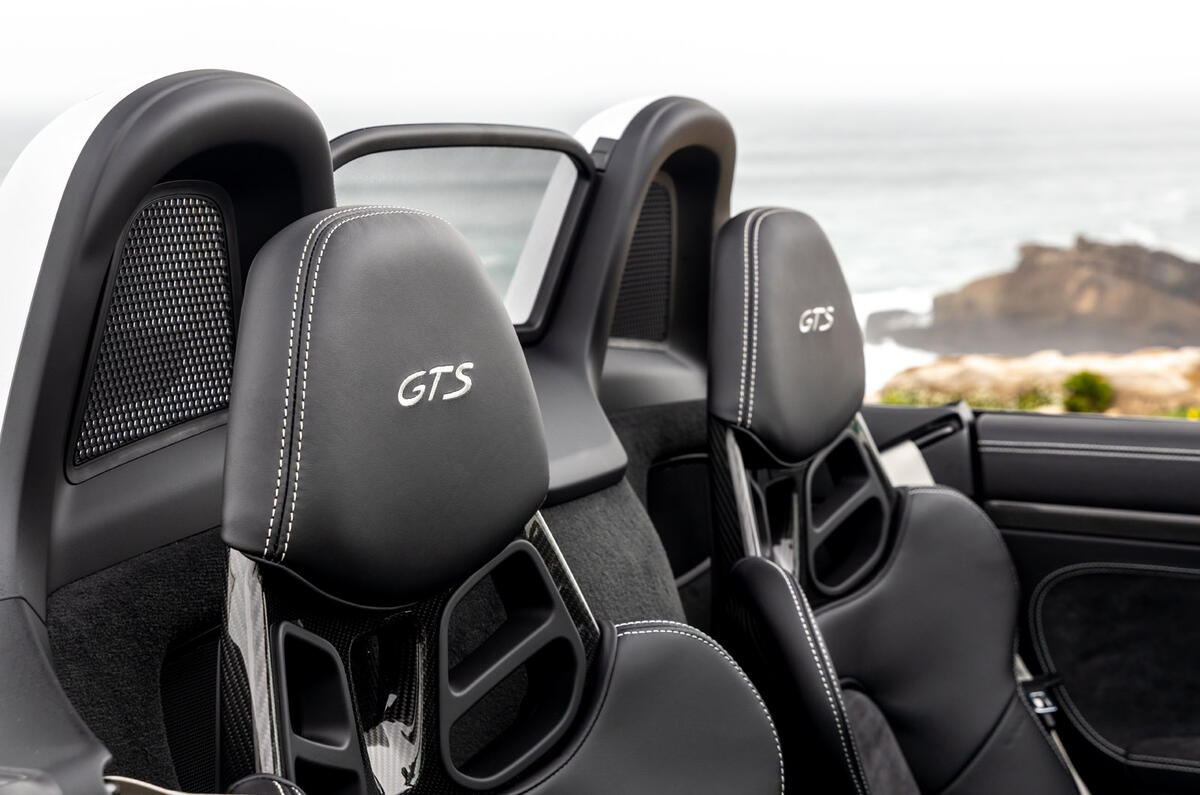 Porsche 718 Boxster GTS 4.0 2020 road test review - seat details