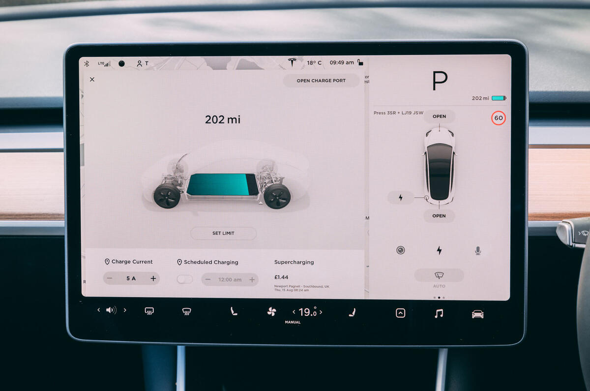 Essai routier de la Tesla Model 3 - consommation de la batterie 