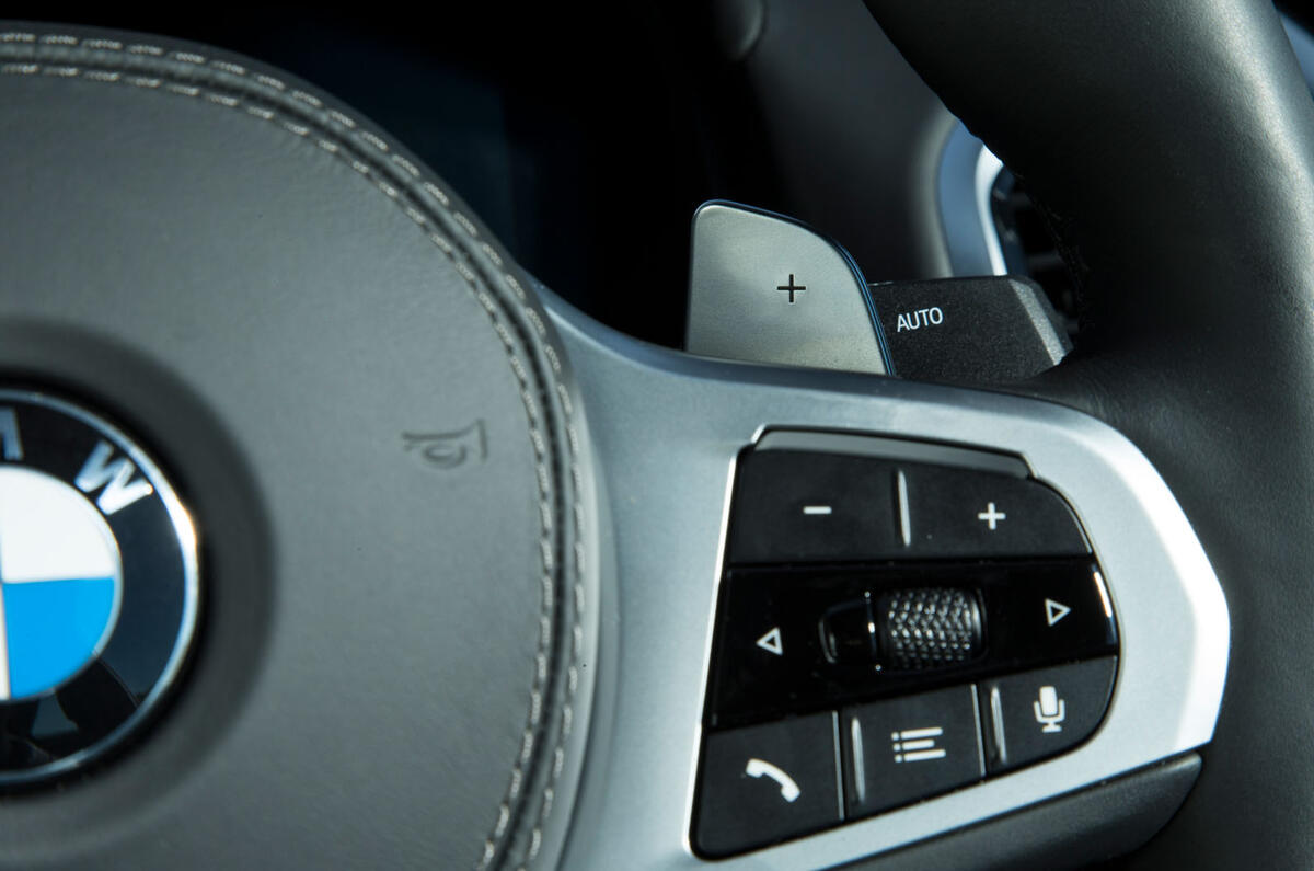 BMW 8 Series Coupé 2019 road test review - paddle shifters