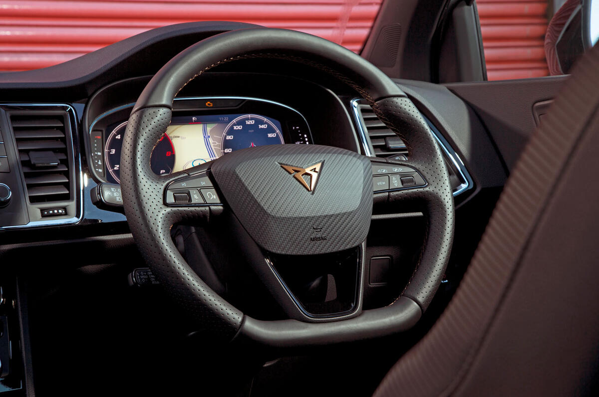 Cupra Ateca 2019 road test review - steering wheel