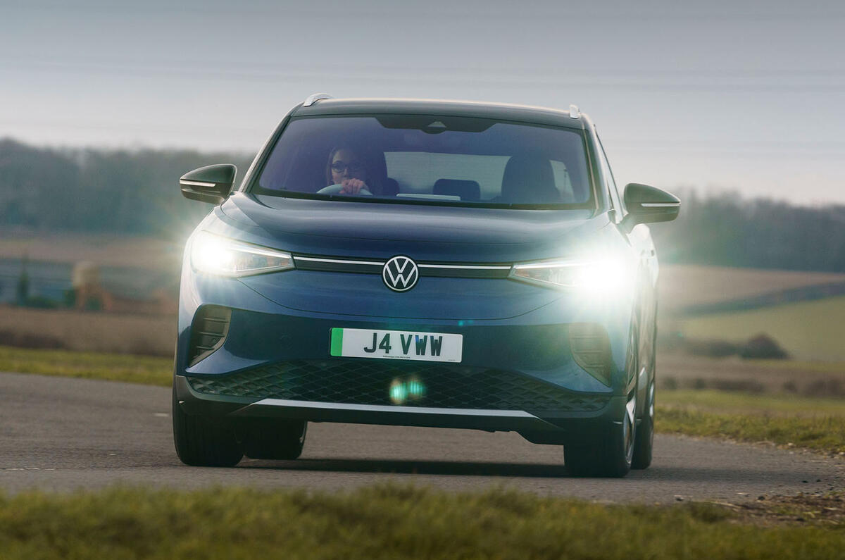 16 volkswagen id 4 2021 uk first drive review cornering front