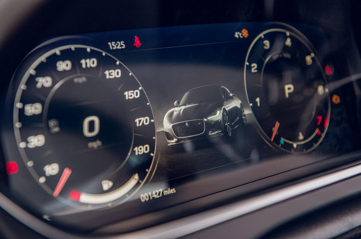 Jaguar F-Type 2020 road test review - cluster
