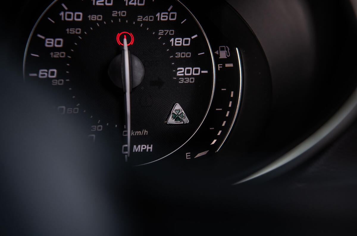 Alfa Romeo Stelvio Quadrifoglio 2019 road test review - speedo