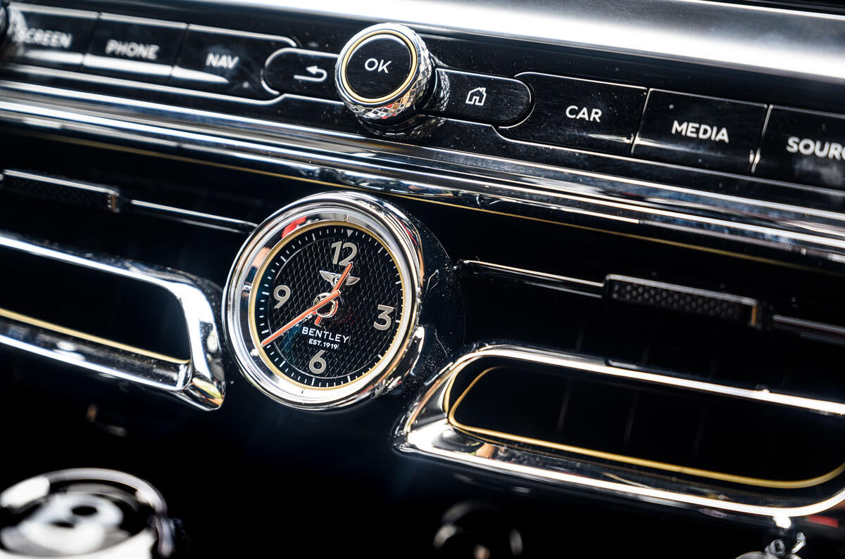 Bentley Flying Spur 2020 road test review - clock