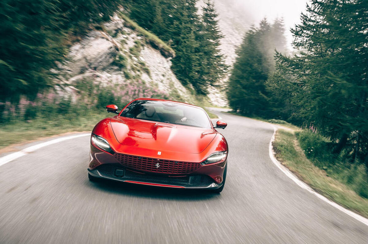 Ferrari Roma 2020 road test review - on the road nose