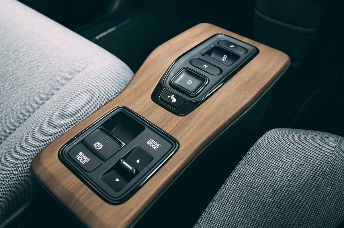 Honda e 2020 road test review - centre console
