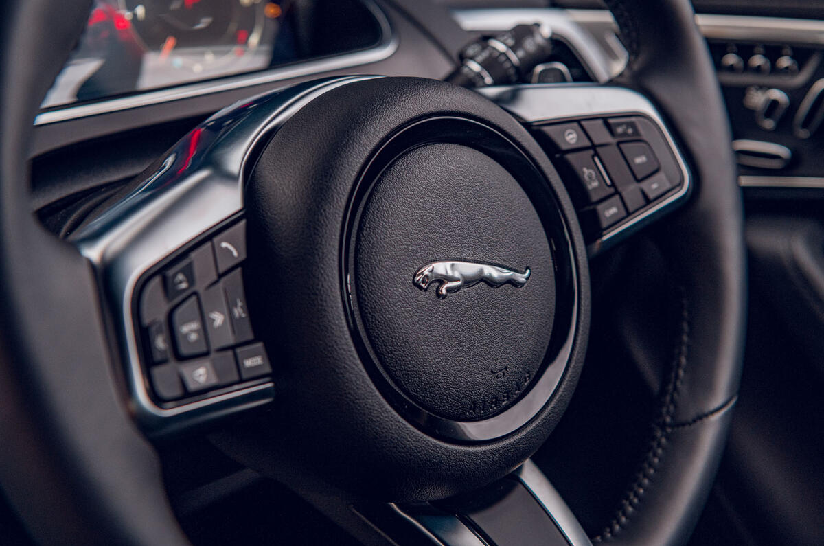 Jaguar F-Type 2020 road test review - steering wheel