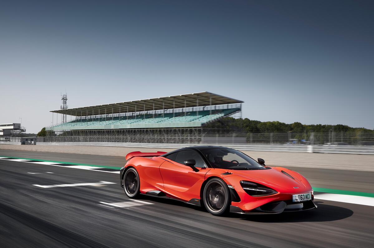 McLaren 765LT 2020 road test review - on track front