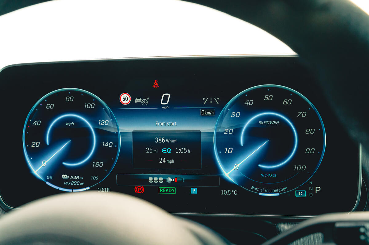 17 Mercedes Benz EQE RT 2023 gauge cluster