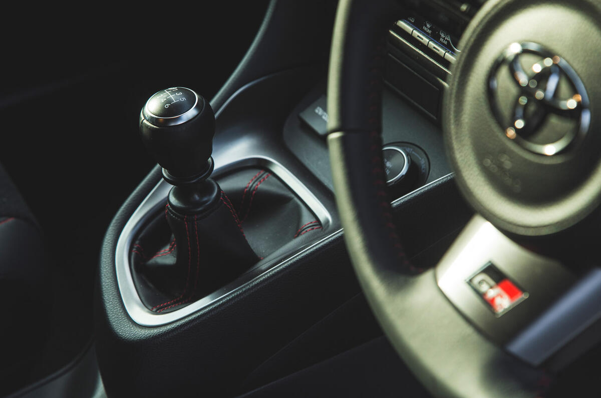 17 Toyota GR Yaris 2021 UK road test review gearstick