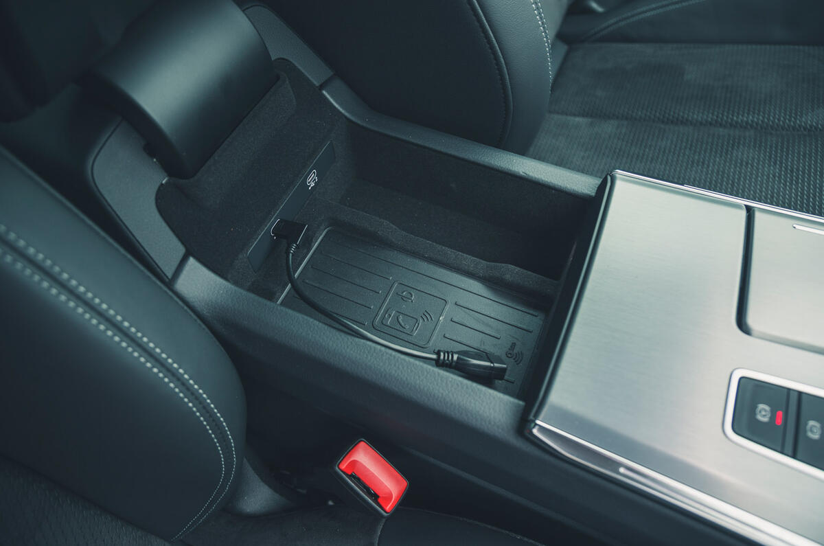 18 Audi A6 TFSIe 2022 road test review wireless phone charging