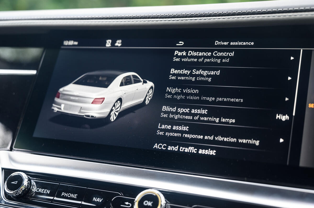 Bentley Flying Spur 2020 road test review - driver assistance