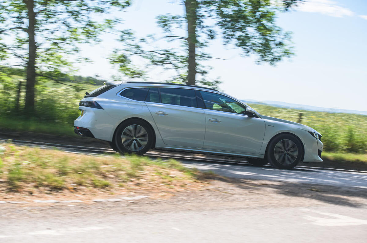 Peugeot 508 SW Hybrid 2020 road test review - on the road side