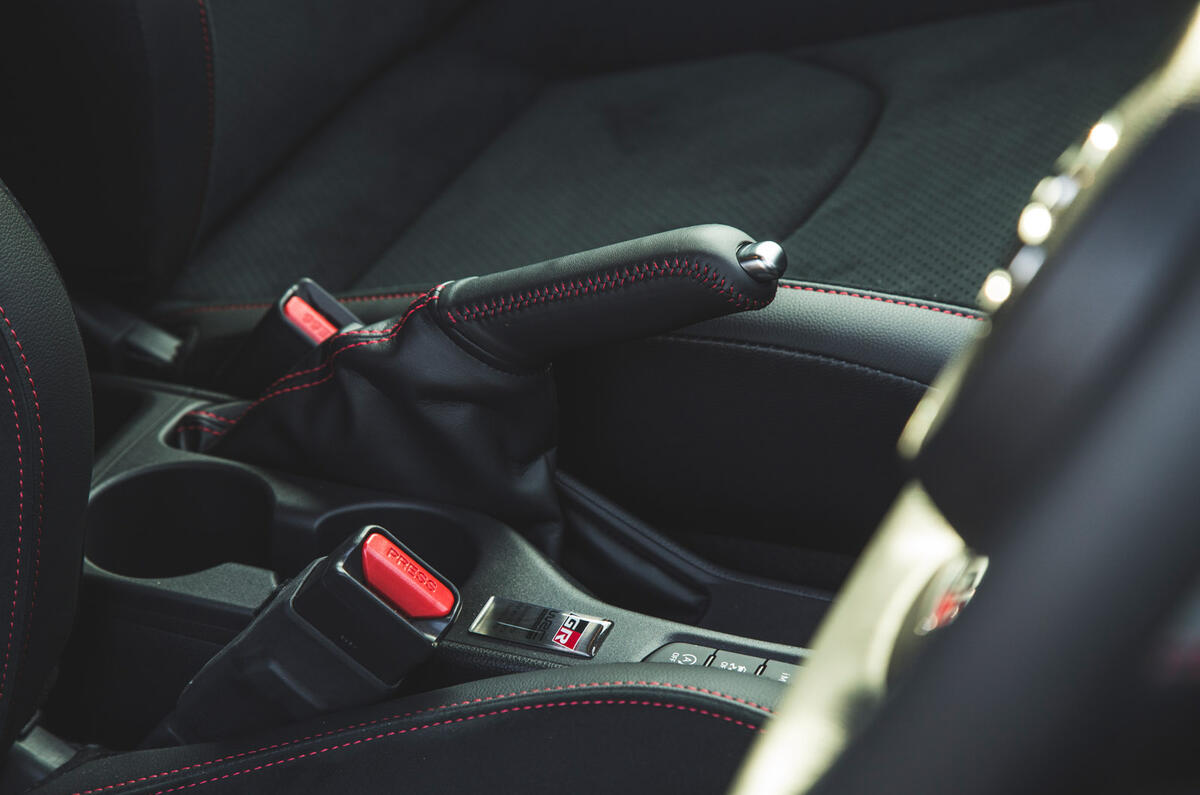 19 Toyota GR Yaris 2021 UK road test review handbrake