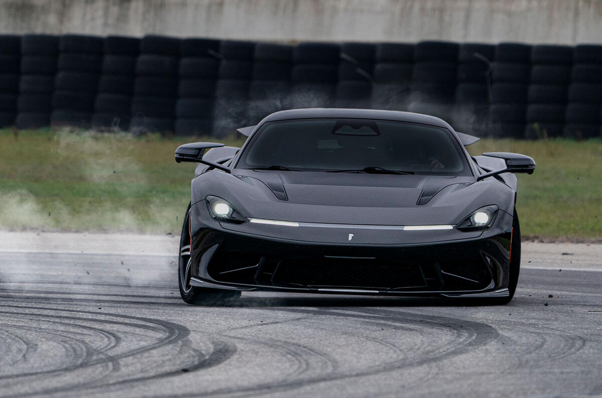2 Pininfarina Battista 2021 first drive review track cornering front