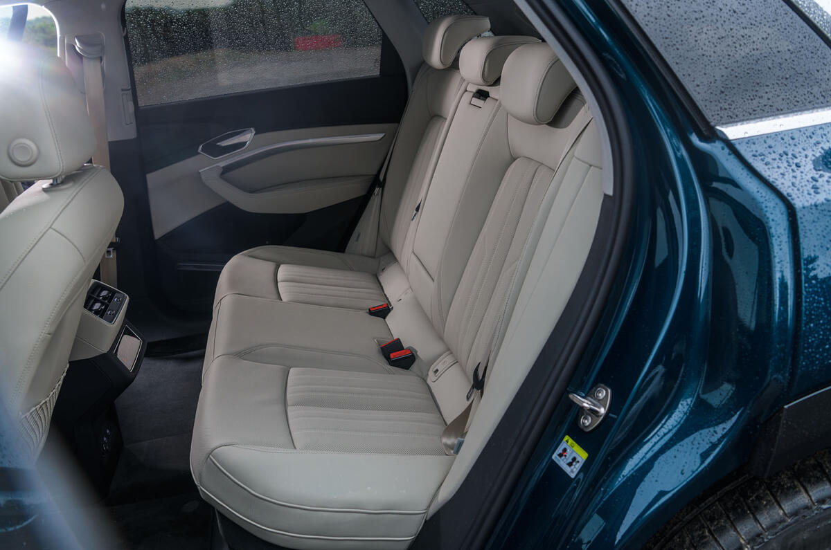 Audi E-tron 55 Quattro 2019 road test review - rear seats