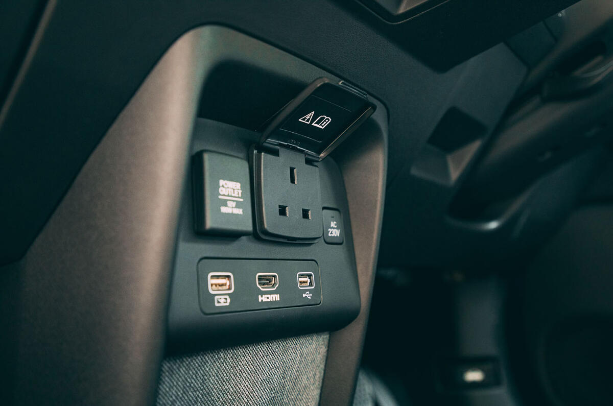 Honda e 2020 road test review - rear sockets