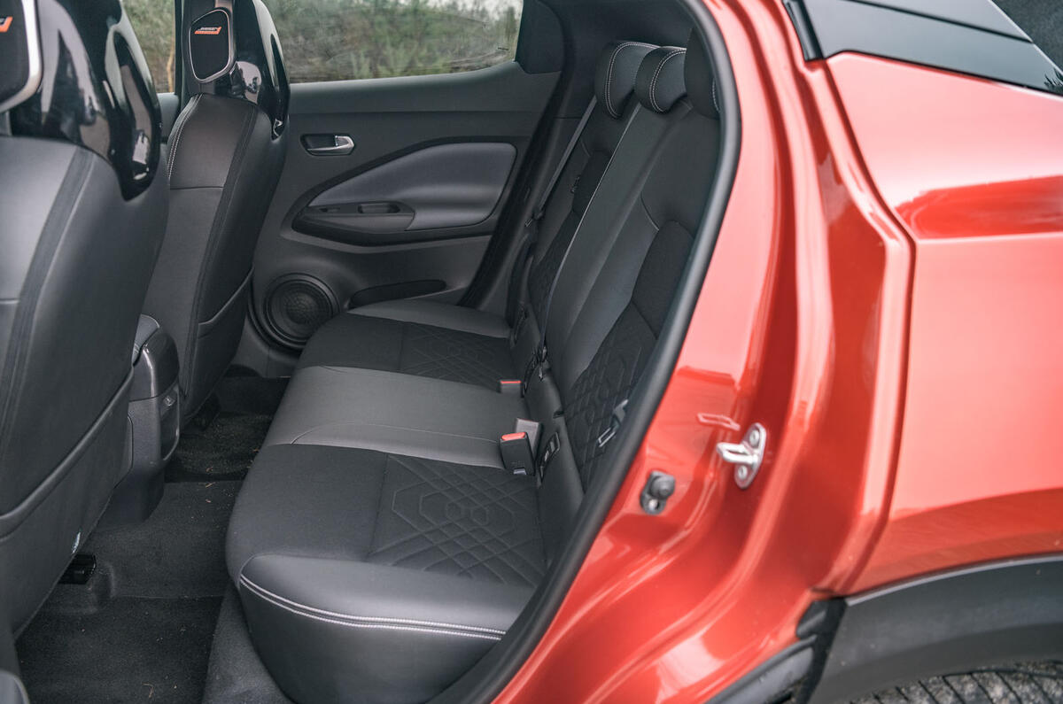 Nissan Juke 2020 road test review - rear seats
