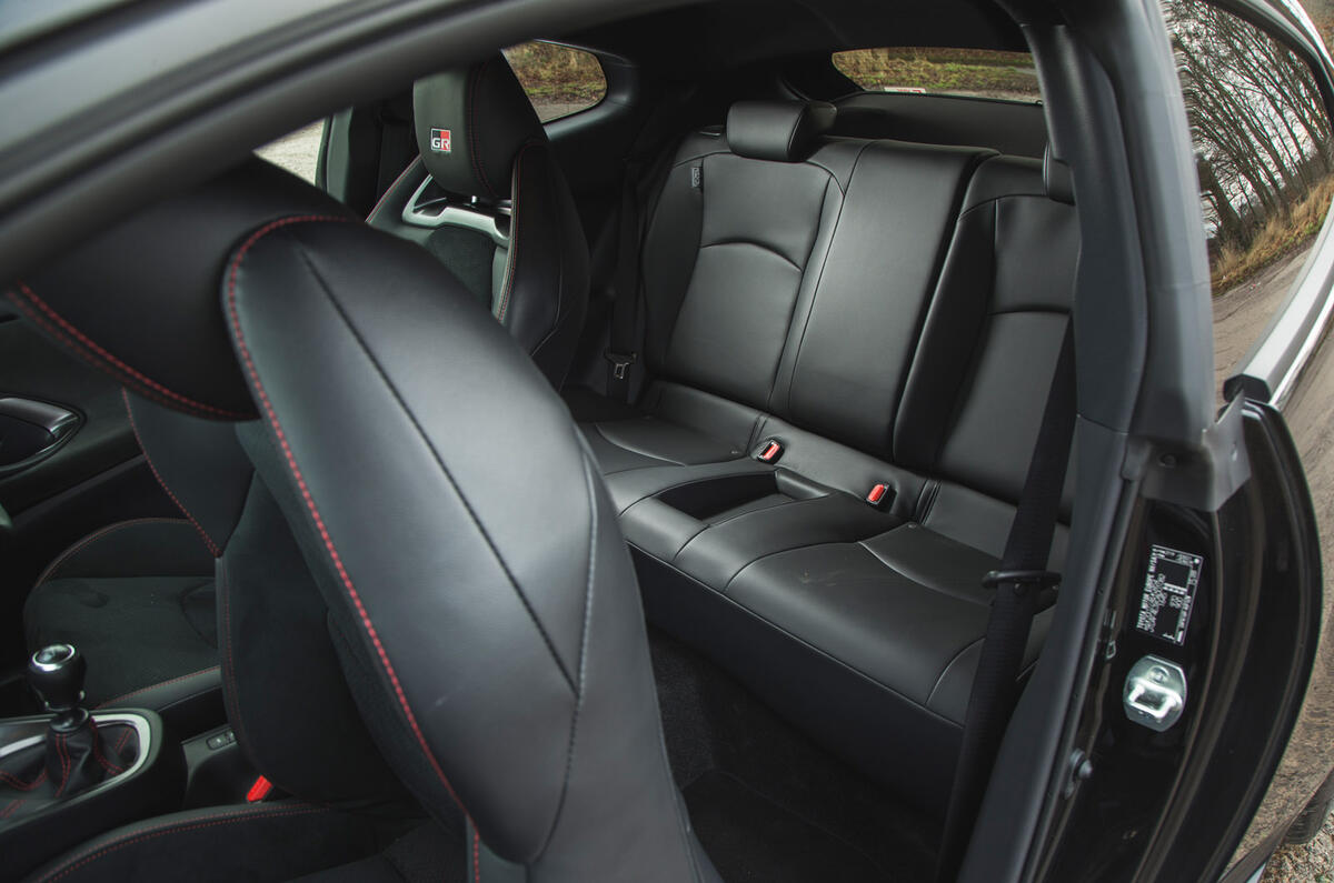 21 Toyota GR Yaris 2021 UK road test review rear seats