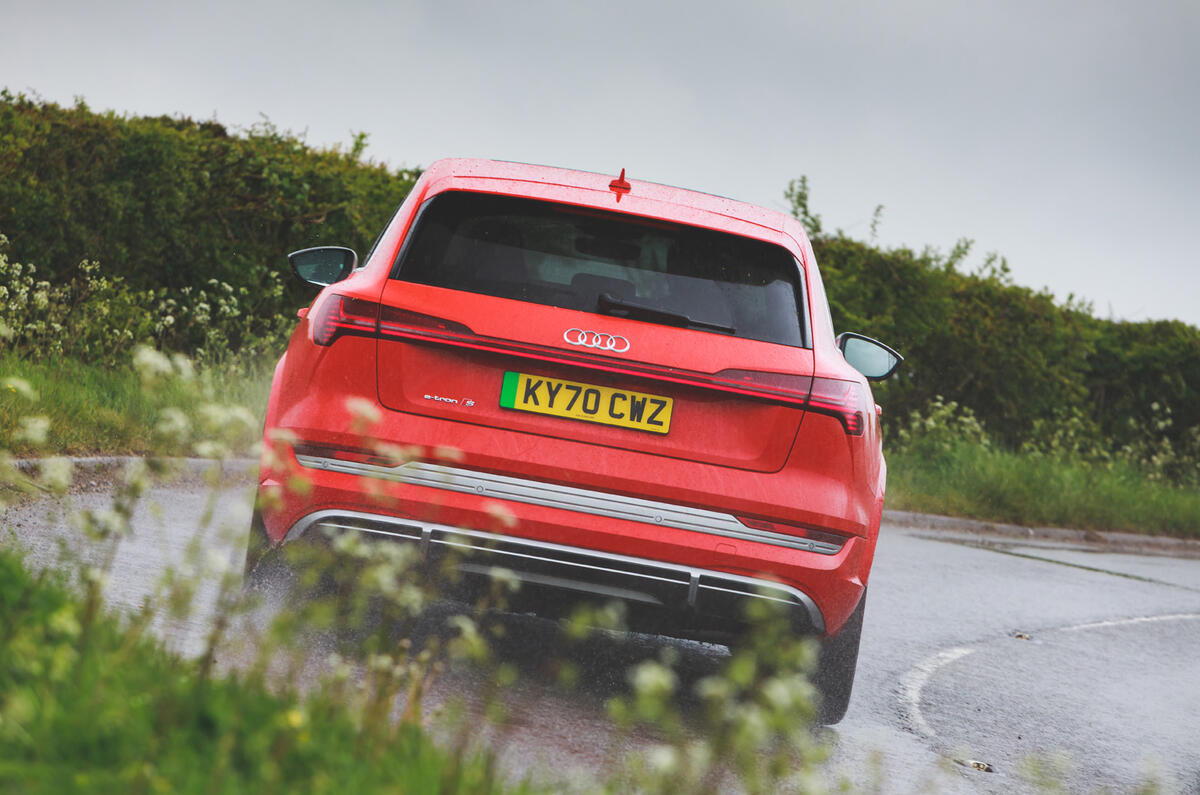 22 Audi E Tron S 2021 RT cornering rear